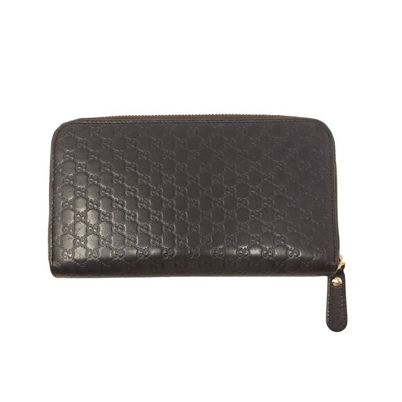 GUCCI Microguccissima GG Micro Logo Leather Zip Around Continental Wallet Brown - Picture 3 of 13